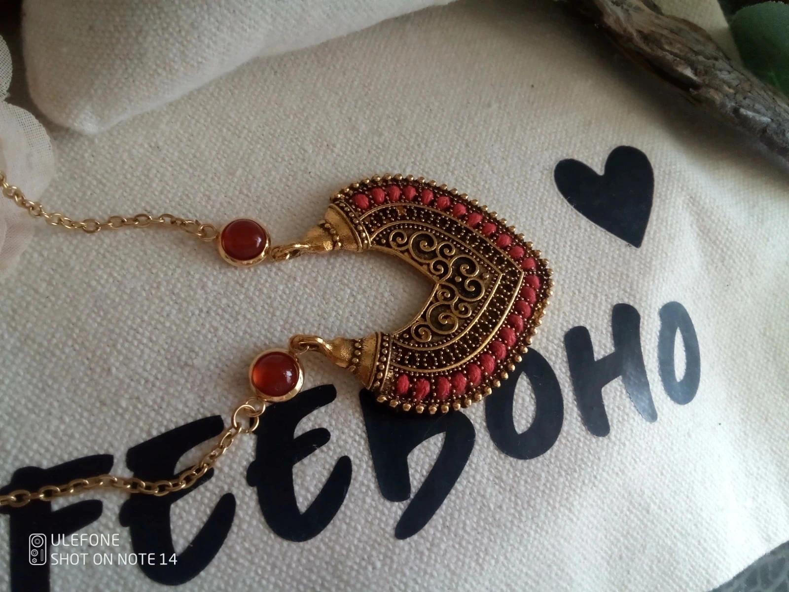 Collier oriental pierres de cornaline naturelles – photo 3